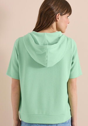 Cecil Waffle Texture Hoodie, Green