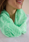 Cecil Geometric Print with Slogan Scarf, Green