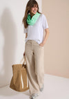Cecil Geometric Print with Slogan Scarf, Green