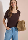 Cecil Essentials Basic Round Neck T-Shirt, Brown
