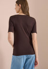Cecil Essentials Basic Round Neck T-Shirt, Brown