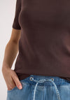 Cecil Essentials Basic Round Neck T-Shirt, Brown