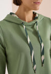 Cecil Hooded with Drawstrings Top, Green