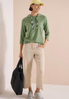 Cecil Hooded with Drawstrings Top, Green