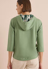 Cecil Hooded with Drawstrings Top, Green