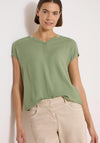Cecil V-Neckline Plain T-Shirt, Green