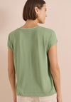 Cecil V-Neckline Plain T-Shirt, Green