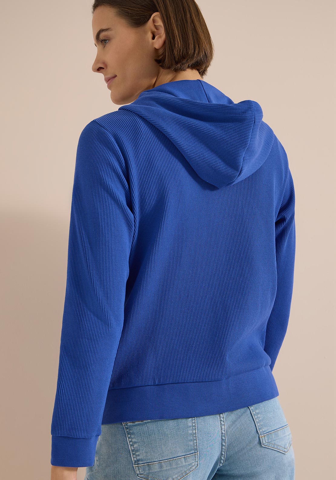 Cecil Waffle Texture Cardigan, Blue