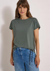 Cecil Stripe Detail Cotton-blend T-Shirt, Green