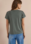 Cecil Stripe Detail Cotton-blend T-Shirt, Green