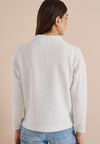 Cecil Ribbed Marl Effect Hoodie, Light Grey