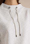 Cecil Ribbed Marl Effect Hoodie, Light Grey