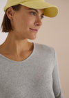 Cecil Ribbed Long Sleeve Top, Grey