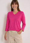 Cecil V-Neckline Cotton-blend Top, Pink