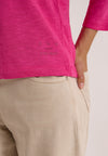 Cecil V-Neckline Cotton-blend Top, Pink