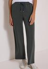 Cecil Neele Silk-feel Wide Leg Joggers, Green