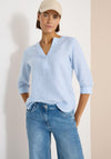 Cecil Linen Blend Striped Tunic Blouse, Blue and White