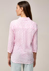 Cecil Striped Sheer Blouse, Pink