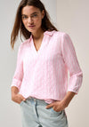 Cecil Striped Sheer Blouse, Pink