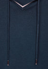 Cecil V Neck Knitted Hoodie, Navy
