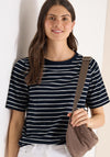 Cecil Short Sleeve Striped T-Shirt, Navy