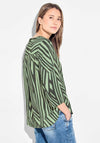 Cecil Printed Half Placket Blouse, Green