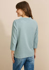 Cecil Knit stretch Drawstring Sweatshirt Top, Blue