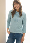 Cecil Knit stretch Drawstring Sweatshirt Top, Blue