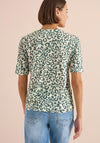 Cecil Leopard Print with Button Detail Blouse, Green