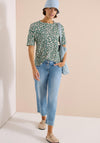 Cecil Leopard Print with Button Detail Blouse, Green