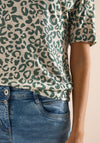 Cecil Leopard Print with Button Detail Blouse, Green