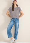 Cecil Striped Lightweight T-Shirt, Wine and White