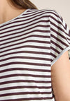 Cecil Striped Lightweight T-Shirt, Wine and White