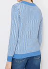 Cecil Geometric Pattern Sweater, Blue and White