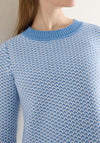 Cecil Geometric Pattern Sweater, Blue and White