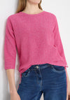 Cecil Boat Neckline Textured Sweater, Pink