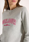 Cecil Bonjour Embroidered Sweatshirt, Grey