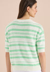 Cecil Knitted Stripe Sweater, Cream and Green