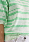 Cecil Knitted Stripe Sweater, Cream and Green