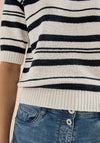 Cecil Knitted Stripe Sweater, Black and White