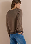 Cecil Long Sleeve V-Neck Top, Dark Beige
