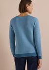 Cecil Ribbed V-Neckline Top, Blue