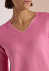 Cecil V-Neck Ribbed Top, Pink