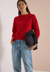 Cecil Ribbed Texture Jumper, Red