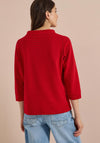 Cecil Ribbed Texture Jumper, Red