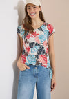 Cecil Leaf Print T-Shirt, White Multi