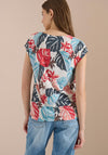 Cecil Leaf Print T-Shirt, White Multi