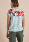 Cecil Leaf Print T-Shirt, Blue Multi