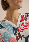 Cecil Leaf Print T-Shirt, Blue Multi