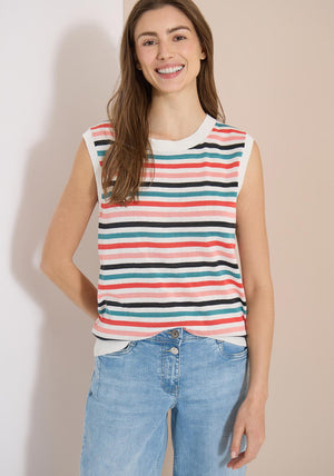 Cecil Sleeveless Knitted Vest Top, Multi Coloured